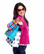 Photo: Beautiful woman with shopping bags. Beautiful woman with shopping bags.