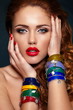Photo: glamor sexy stylish blond model with bright makeup glamor sexy stylish blond model with bright makeup