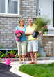 Gardening senior couple.