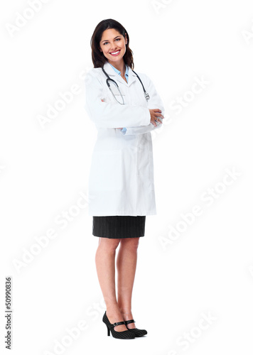 Photo: Smiling medical doctor woman with stethoscope. Smiling medical doctor woman with stethoscope.