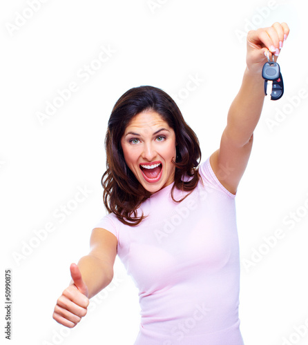 Photo: Woman with a car keys. Woman with a car keys.