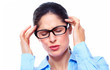 Young woman with headache.