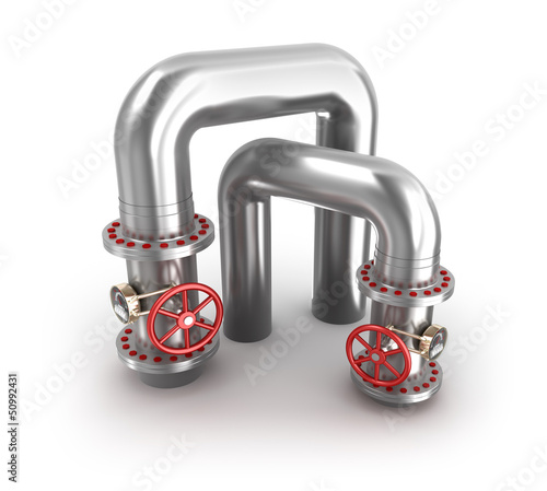 Illustration: Industrial valves and pipes Industrial valves and pipes