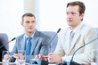 Two businessmen at meeting