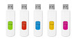 Flash drives set isolated on white background.