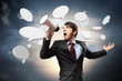 businessman with megaphone