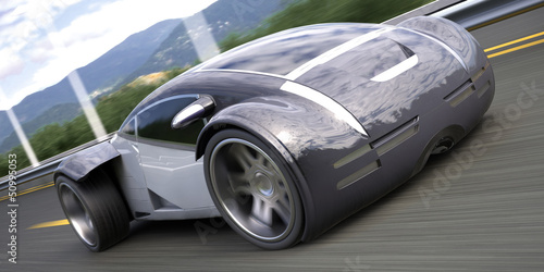 Illustration: futuristic luxury sport sedan car 3d rendering futuristic luxury sport sedan car 3d rendering
