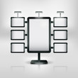 Trade exhibition stand display. Vector