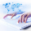 Click! Hands of a man on keyboard
