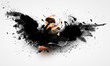 Woman floating   on dark wings