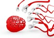 brain icon attacked by a cyber network