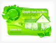 Green floral background with house