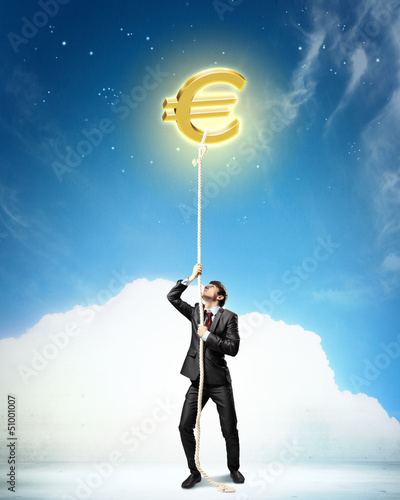 Photo: Image of businessman climbing rope Image of businessman climbing rope