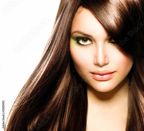Photo: Beautiful Brunette Girl. Healthy Long Brown Hair Beautiful Brunette Girl. Healthy Long Brown Hair