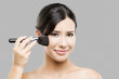 Applying makeup