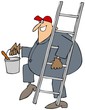 Painter carrying a ladder