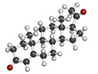 Progesterone female sex hormone, molecular model