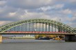 Train on bridge at Rhine Cologne