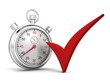 classic sports analogue stopwatch with red check
