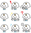 赤ちゃん　表情　手描き風