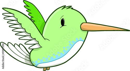 Vector: Cute Humming Bird Vector Art Cute Humming Bird Vector Art