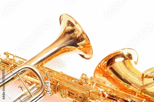 Fototapeta Trompete und Saxophon