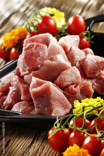 Photo: raw pork meat cut raw pork meat cut