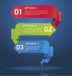 Colorful Origami Style Number Options Banner & Card. Vector\