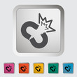Broken connection single icon