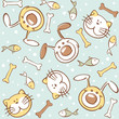 cat and dog - seamless background