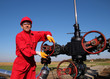 Oil and Gas Worker Wearing Protective Clothing
