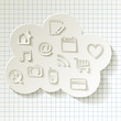 Cloud Computing Cloud-Computing Rechnen in der Wolke Icons Caro