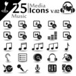 Media icons set, music basic series