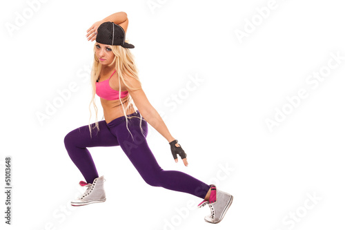 Photo: Female Dancer over white background Female Dancer over white background