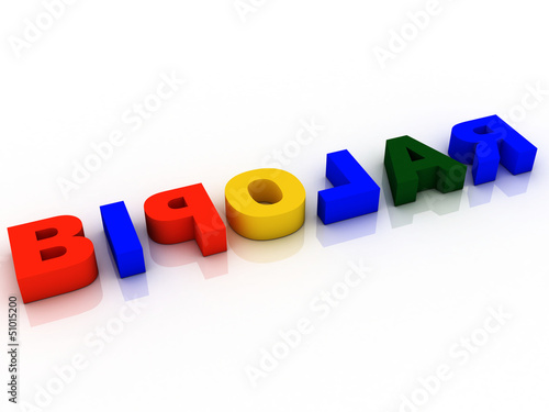Illustration: 3d concept bipolar disorder background 3d concept bipolar disorder background