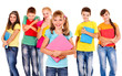 Group of teen people.