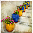 greek streets details. artistic picure