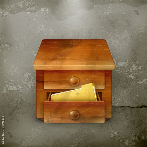 Vector: Secretary desk, old-style Secretary desk, old-style