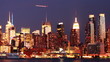 Beautiful view of Manhattan skyline at evening, time lapse
