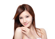 beautiful woman with clean skin and long hairs