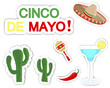 Cinco De Mayo. Set of stickers.