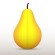 Vector illustration of a yellow pear