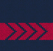 Style Seamless Blue with Red Arrow Color Knitted Vector Pattern