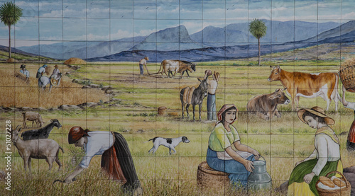Photo: Spanish ceramic painting on the streets of Gran Canaria Spanish ceramic painting on the streets of Gran Canaria