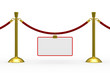 Ilustração : Gold stanchions on white background. Isolated 3D image Gold stanchions on white background. Isolated 3D image