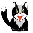 Vector: Drawing of the nice cat on white Drawing of the nice cat on white
