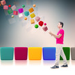 Man With Smart Phone,3D Imagination