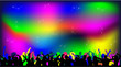 Party people on a disco lights background