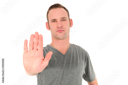 Photo: Man making a Stop gesture Man making a Stop gesture