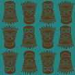 Tiki totem seamless pattern